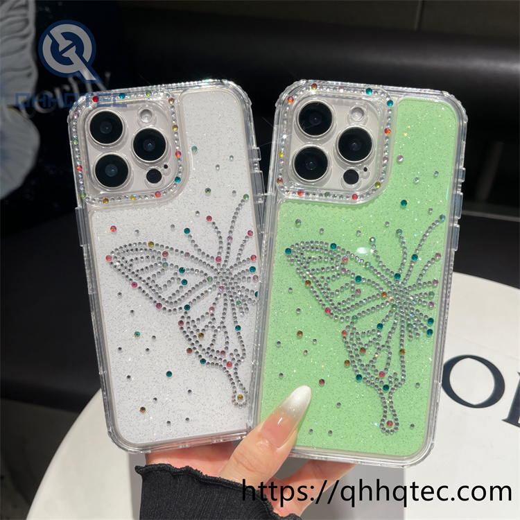 luxury diamonds glitter butterfly 3 in 1 case
