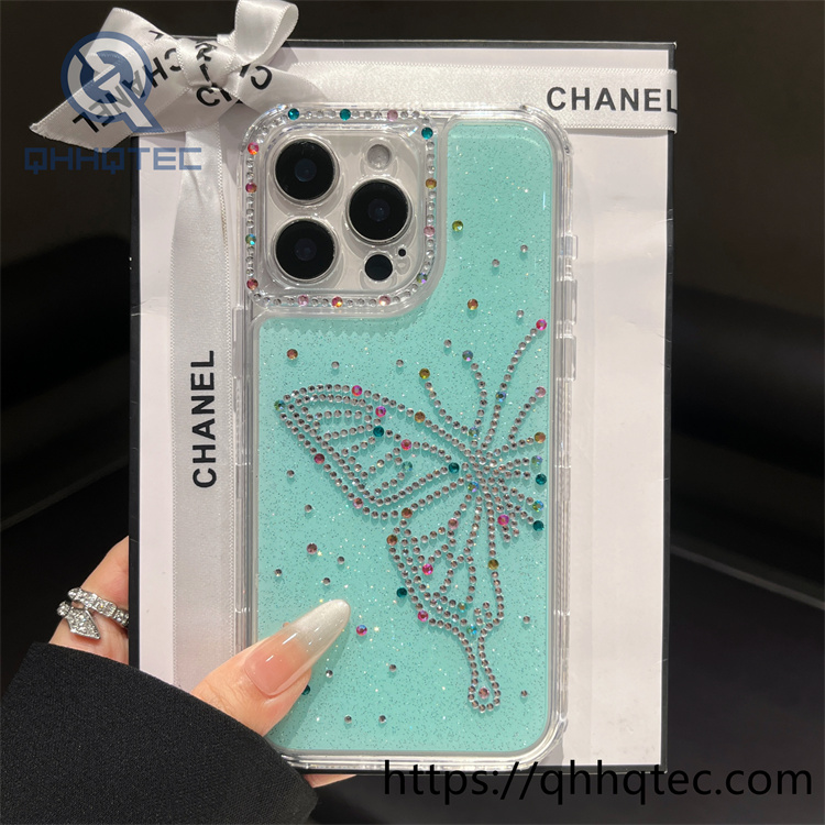 luxury diamonds glitter butterfly 3 in 1 case