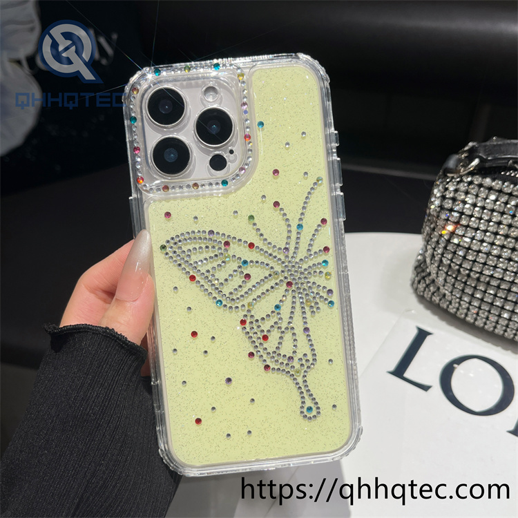 luxury diamonds glitter butterfly 3 in 1 case