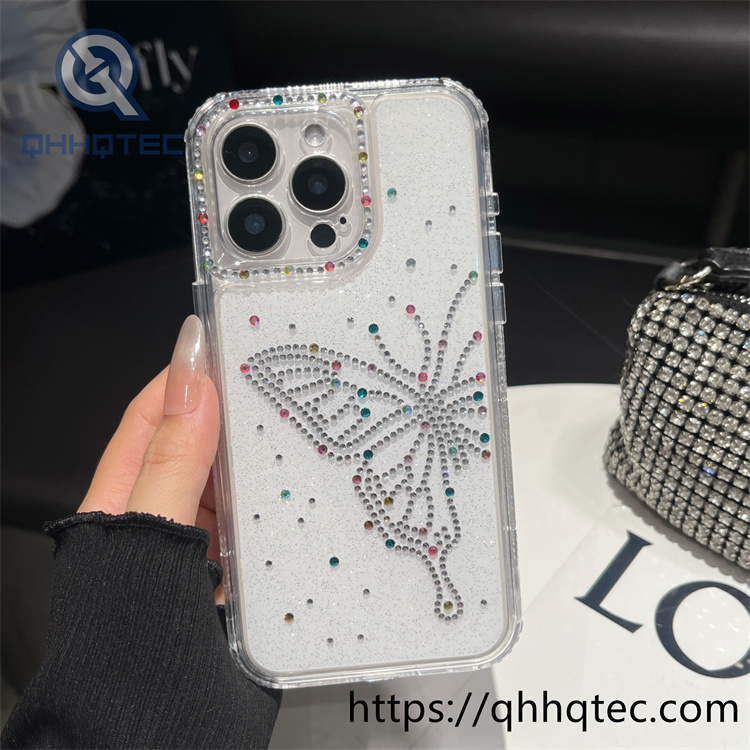 luxury diamonds glitter butterfly 3 in 1 case