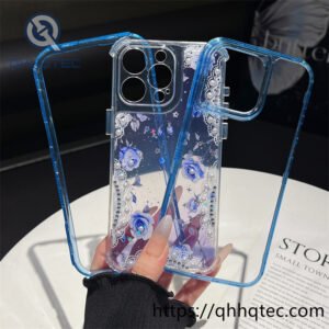 3 in 1,360 protect case,pearl decoration,flowers case,Floral lace pattern,len protect,transparent solid color