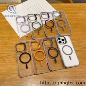 clear magnetic stand case with color side