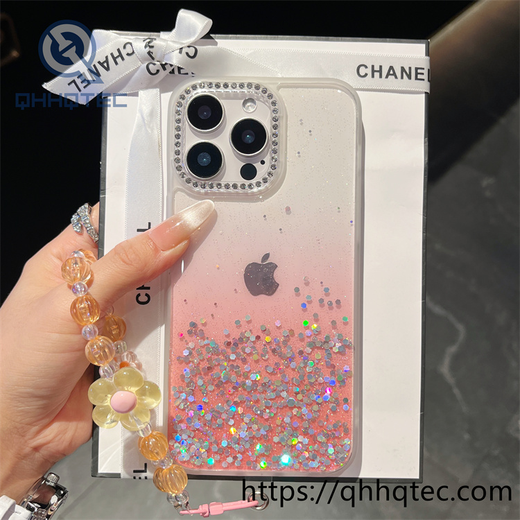 half sequins gradient diamonds camera case