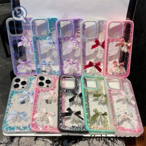 pearl bow tie glitter