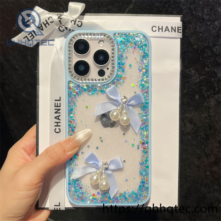 pearl bow tie glitter