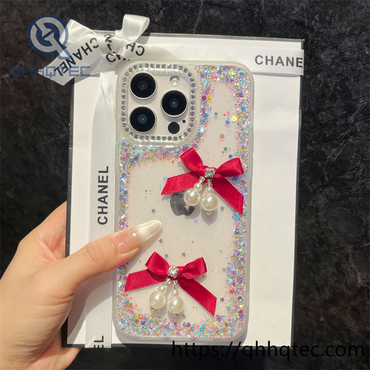 pearl bow tie glitter