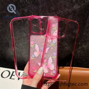 gradient butterfly diamonds sequins 3 in 1 case