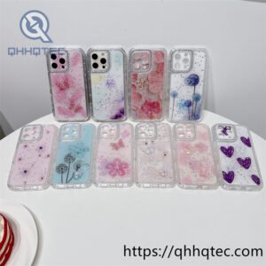 star sequins 3 in 1 flowers butterfly dripping case