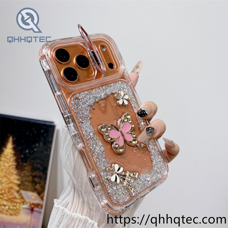 surrounded sequins butterfly 3 in 1 pop case