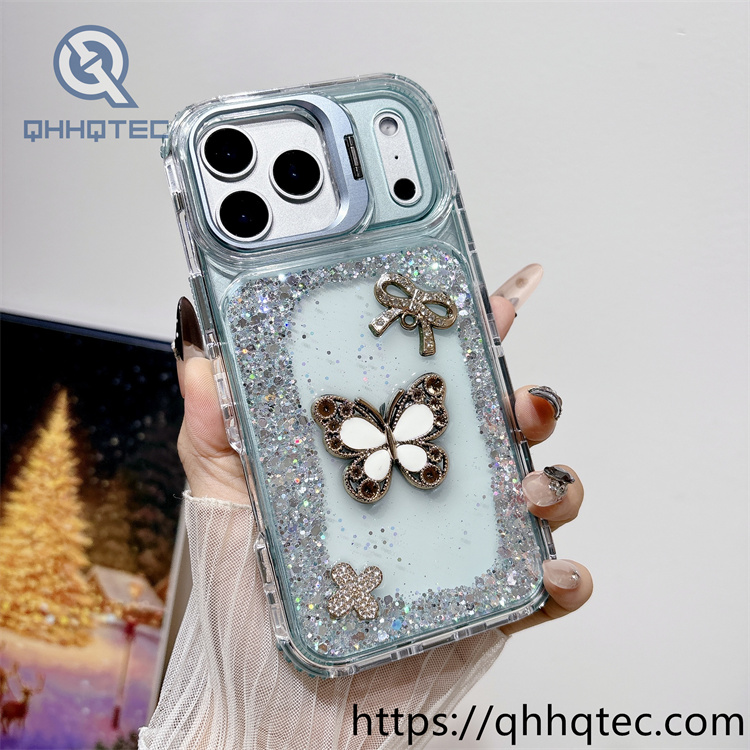 surrounded sequins butterfly 3 in 1 pop case
