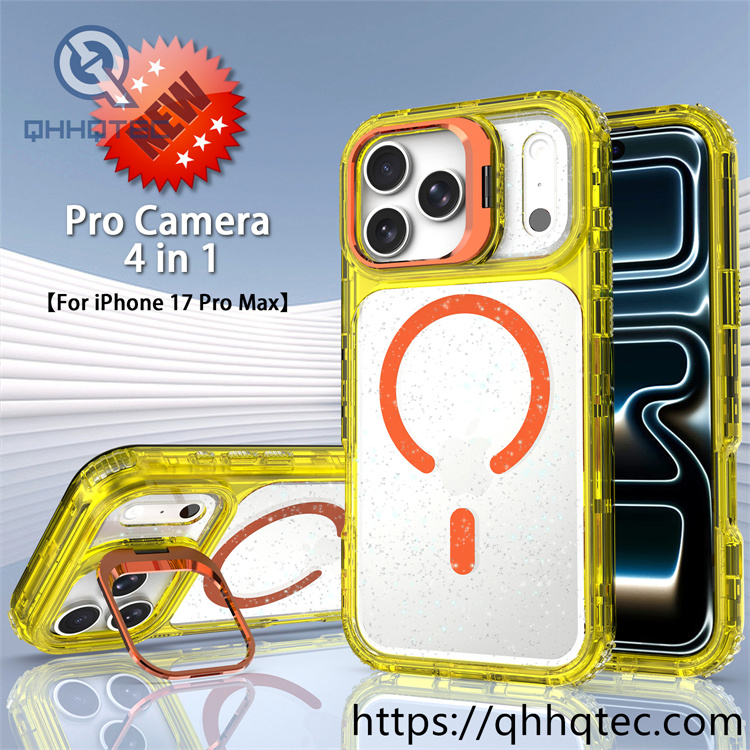 pro camera 4 in 1 glitter clear case