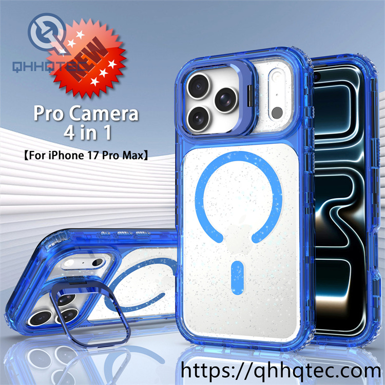 pro camera 4 in 1 glitter clear case