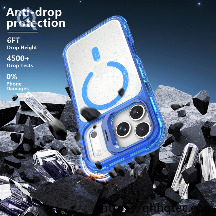 pro camera 4 in 1 glitter clear case