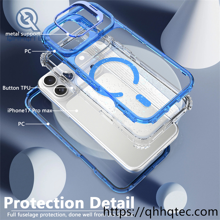 pro camera 4 in 1 glitter clear case