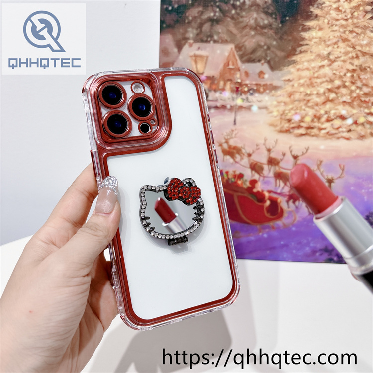 kitty mirror transparent 3 in 1 case