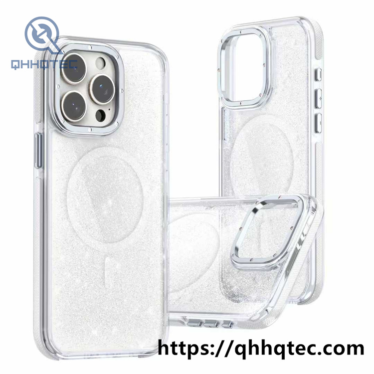 clear glitter smooth magsafe case