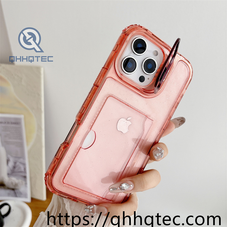 glitter clear 3 in 1 card bag case