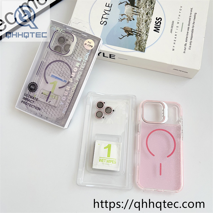 stand glitter clear magsafe case