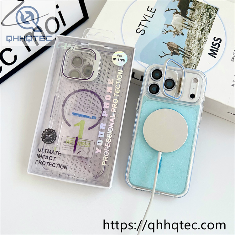 stand glitter clear magsafe case