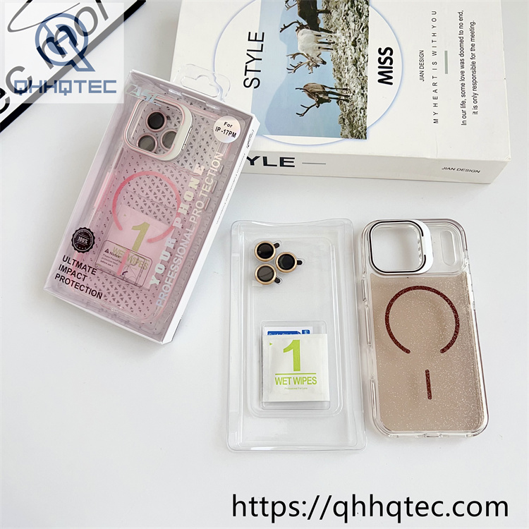 stand glitter clear magsafe case