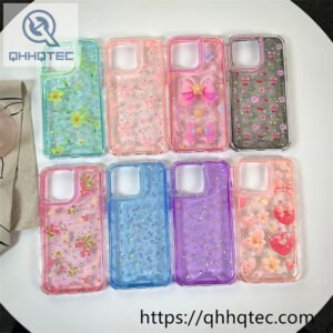 glitter flower 3 in 1 space case