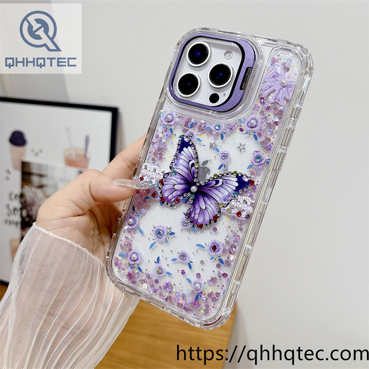 3d painting butterfly rose 3 in 1 case