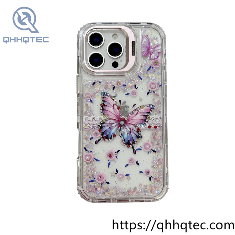 3d painting butterfly rose 3 in 1 case