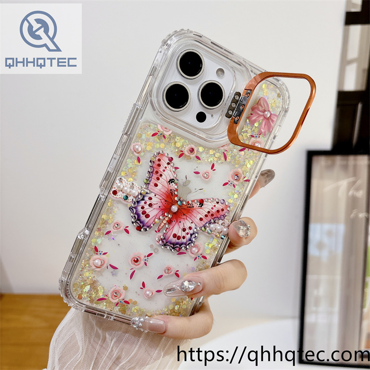 3d painting butterfly rose 3 in 1 case