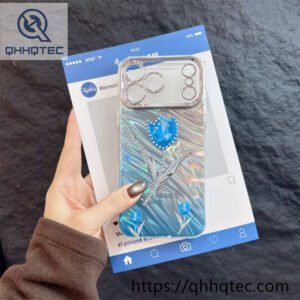 3d pleated laser wave flower case