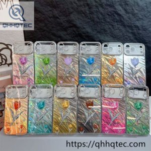 3d pleated laser wave flower case