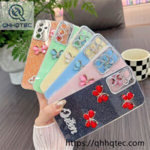 queen butterfly glitter case