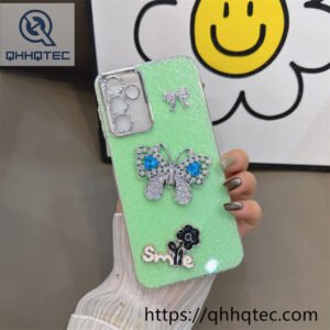 glitter butterfly smile dripping case