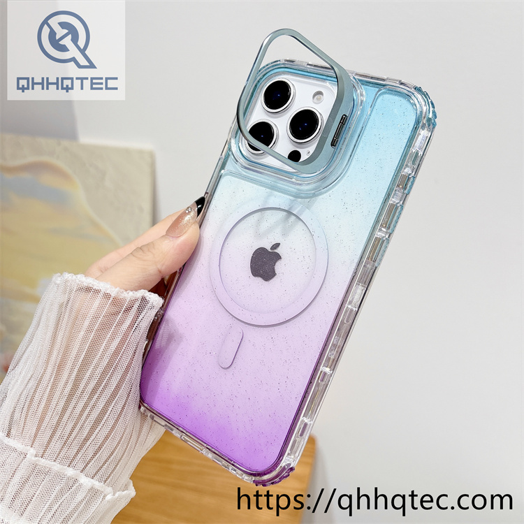 two colors 3 in 1 magsafe glitter case