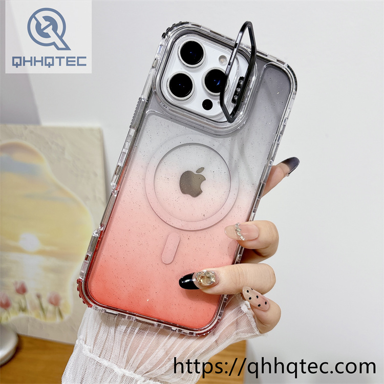 two colors 3 in 1 magsafe glitter case