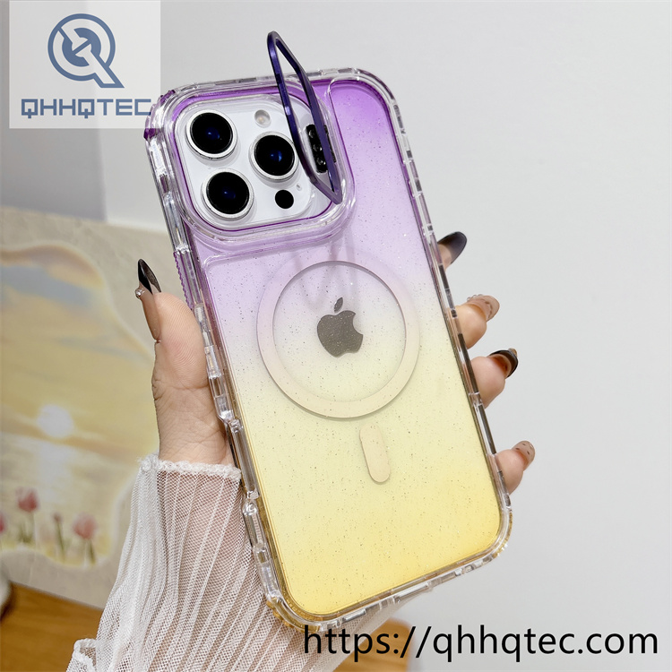 two colors 3 in 1 magsafe glitter case