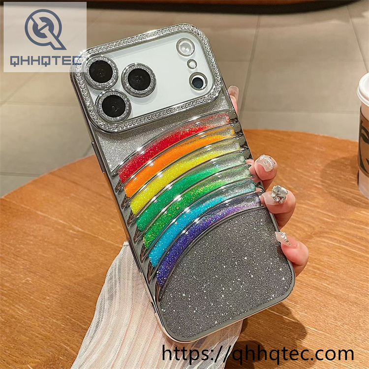 full glitter rainbow diamond case