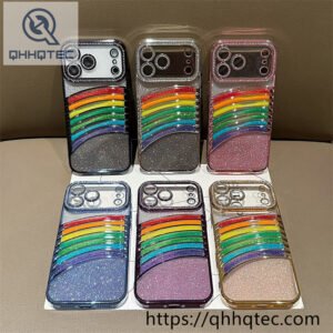 full glitter rainbow diamond case