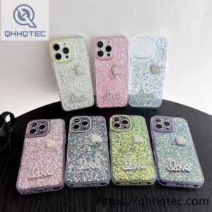 luxury heart diamond glitter case