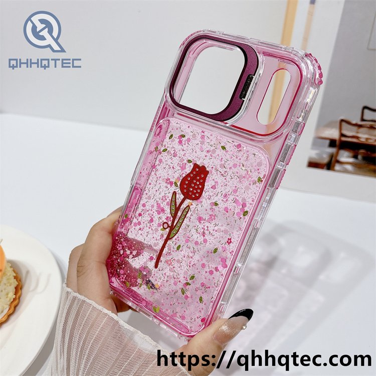 rose gliitter 3 in 1 metal bracket case