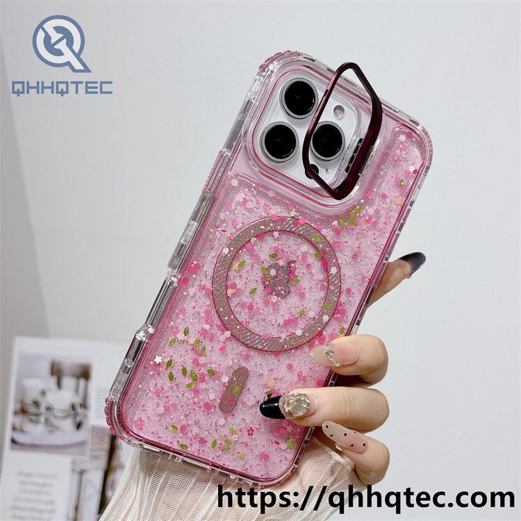 glitter leave 3 in 1 metal bracket case