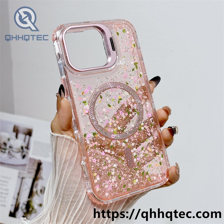 glitter leave 3 in 1 metal bracket case
