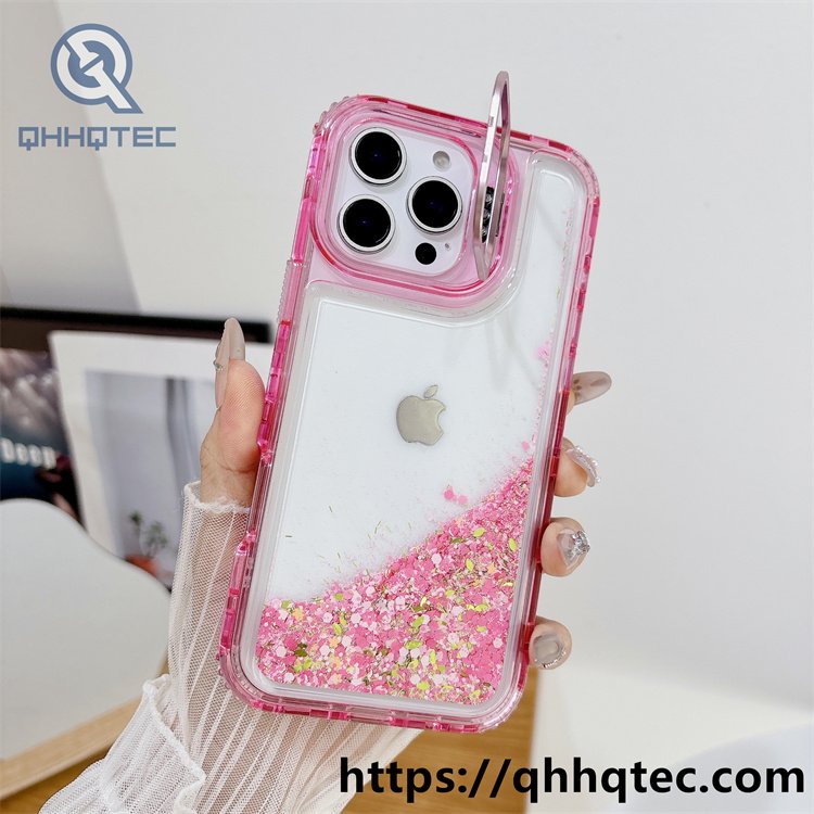 clear quicksand 3 in 1 metal bracket case