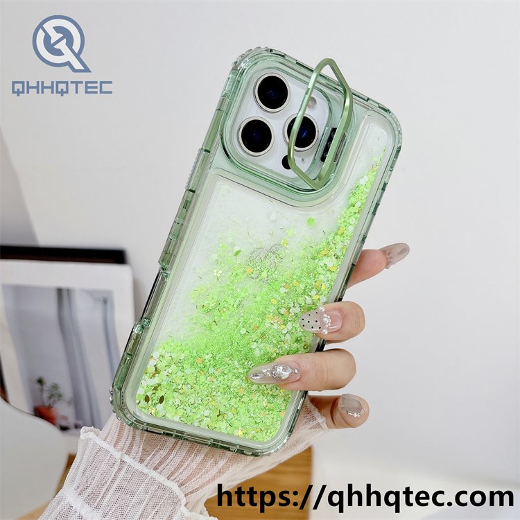 clear quicksand 3 in 1 metal bracket case