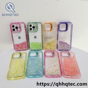 clear quicksand 3 in 1 metal bracket case