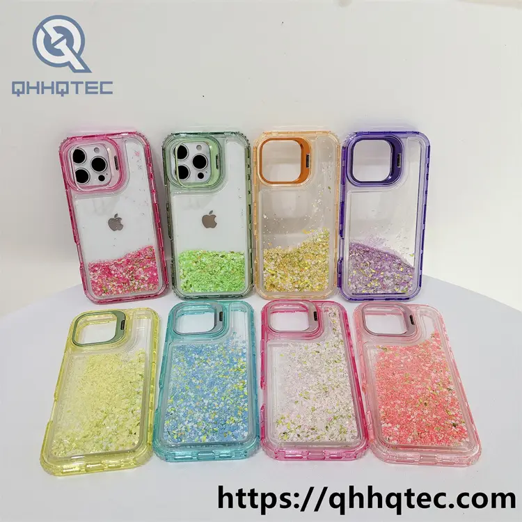 clear quicksand 3 in 1 metal bracket case