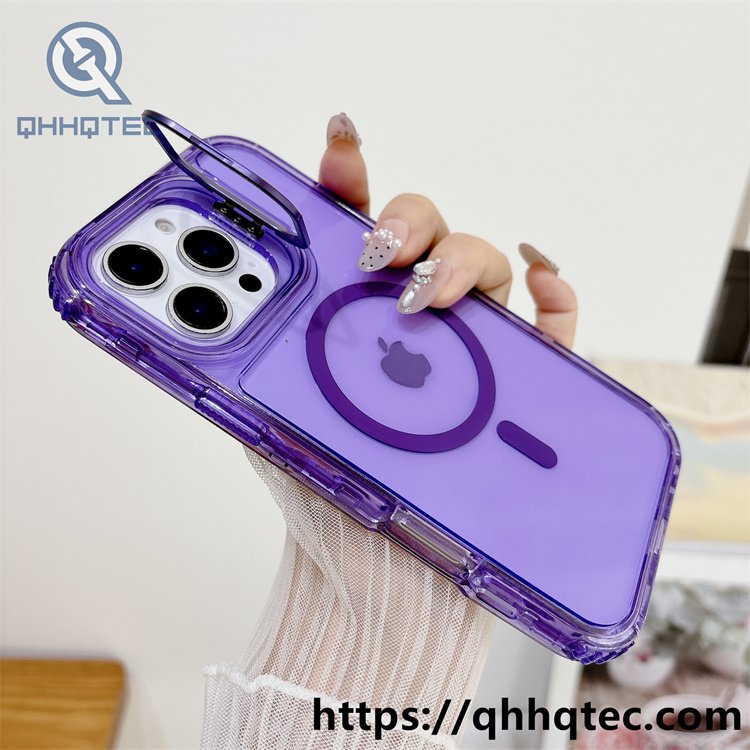 colorful stand,metal stand,3 in 1 phone case,same color magnetic ring,detachable case,dyeing colors frame,anti-fall corner