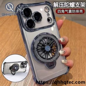 transparent spinning top stand case