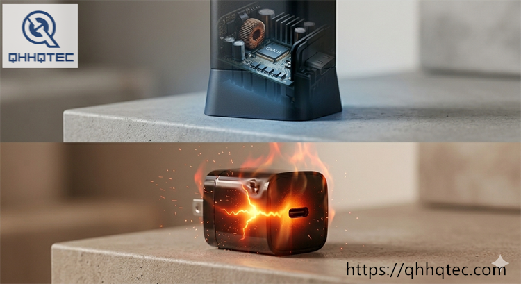 phone charger overheating fire hazard thermal visualization cheap product