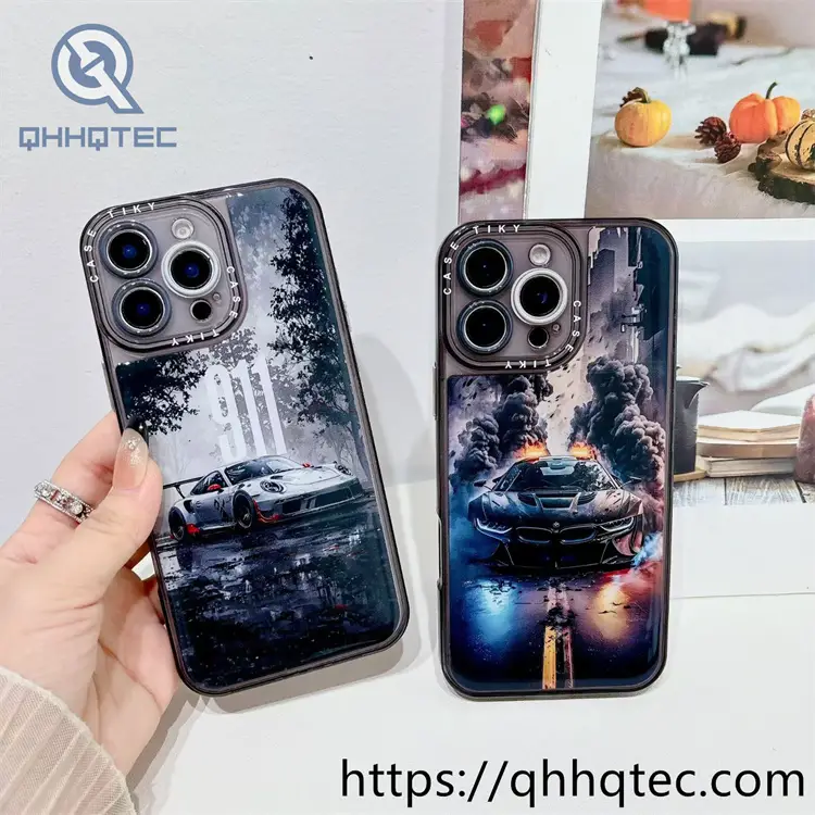 wholesale glossy printed resin phone case for iphone — motorcycle & racing design
