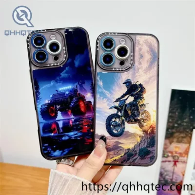 wholesale glossy printed resin phone case for iphone — motorcycle & racing design